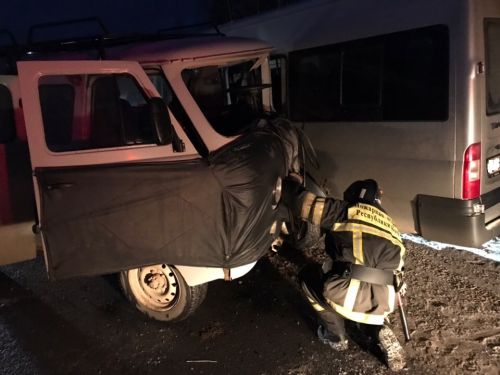 На автодороге Сыктывкар - Ухта произошло столкновение 4-х автомашин